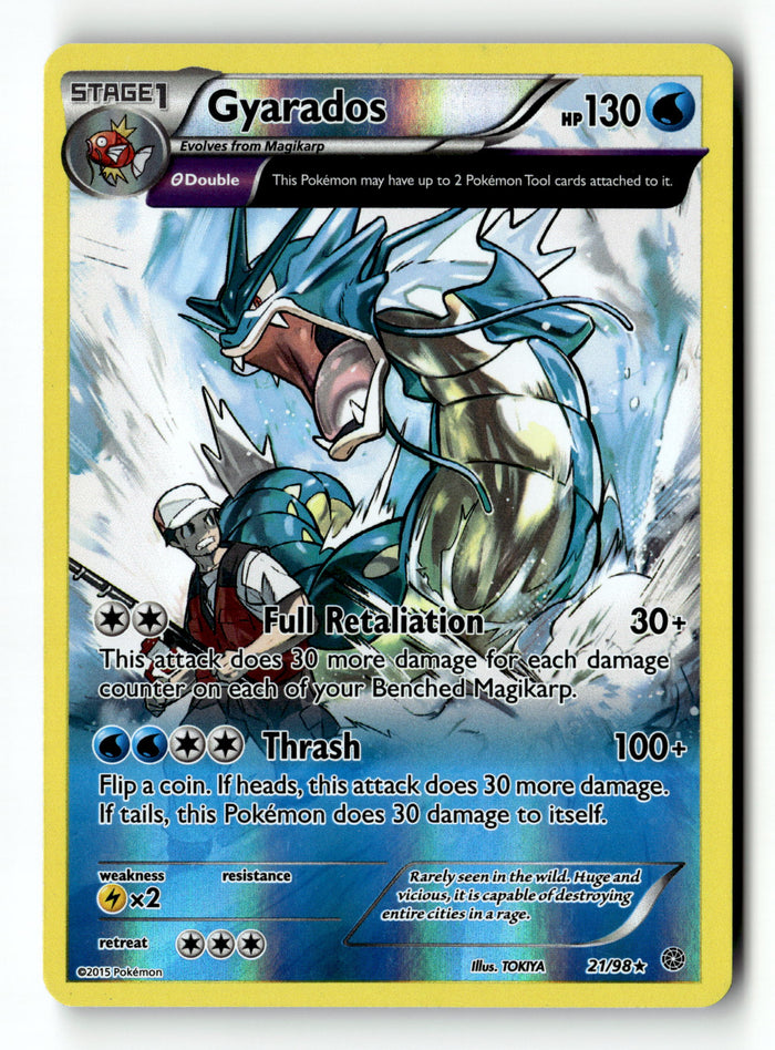 Pokemon Card Gyarados Reverse Holo LP XY - Ancient Origins 21/98