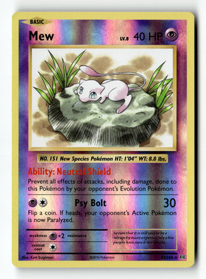 Pokemon Card Mew Reverse Holo LP XY Evolutions 53/108