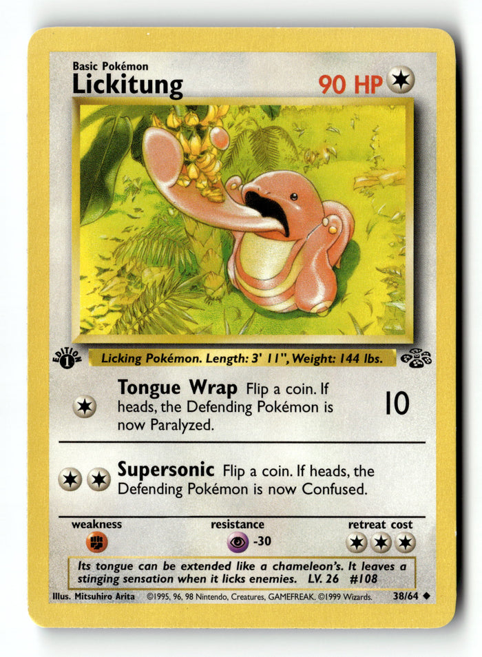 Pokemon Card Lickitung LP 1st Edition Jungle Uncommon 38/64