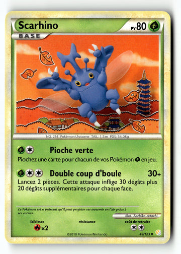 Pokemon Card Heracross ITALIAN LP HeartGold & SoulSilver 43/123