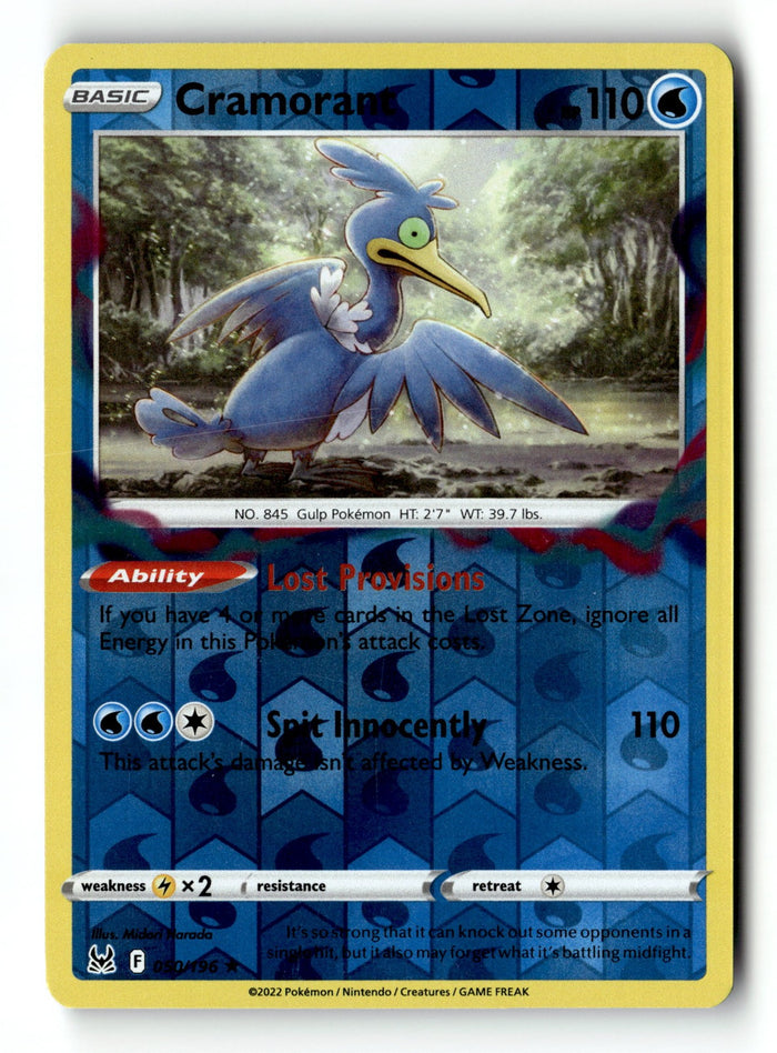 Pokemon Card Cramorant Reverse Holo LP SWSH11: Lost Origin 050/196