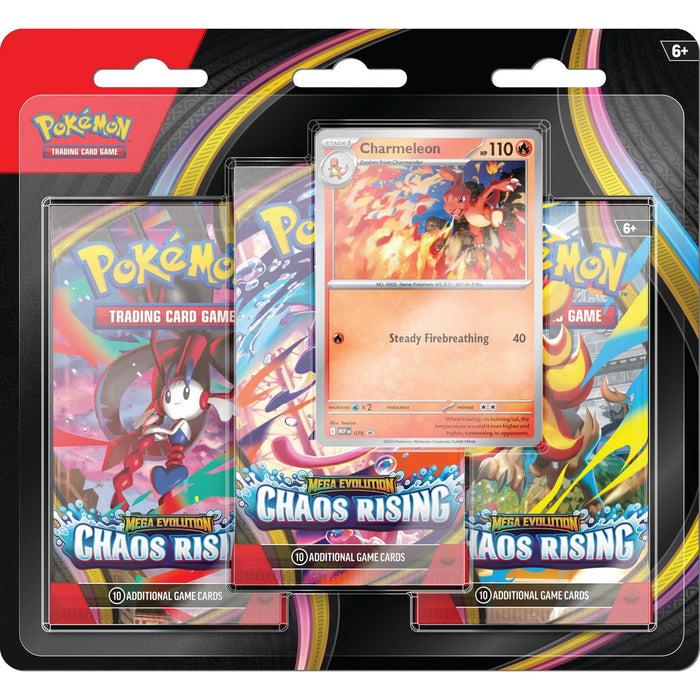 Pokémon TCG: Mega Evolution—Chaos Rising 3-Pack Blister (Charmeleon)