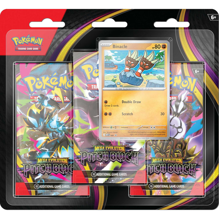 Pokémon TCG: Mega Evolution—Pitch Black 3-Pack Blister (Binacle)