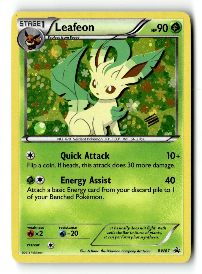 Pokemon Card Leafeon - Holo LP Black and White Promos BW87