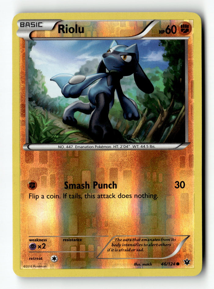 Pokemon Card Riolu (46) Reverse Holo LP XY - Fates Collide 46/124