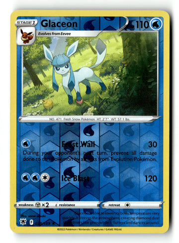 Pokemon Card Glaceon Reverse Holo LP Astral Radiance 038/189
