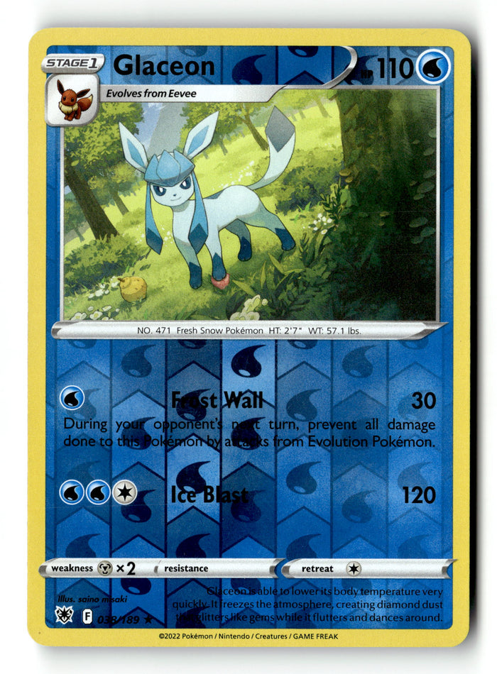 Pokemon Card Glaceon Reverse Holo LP Astral Radiance 038/189