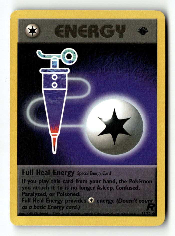 Pokemon Card Full Heal Energy 1st Ed LP Team Rocket Uncommon 81/82