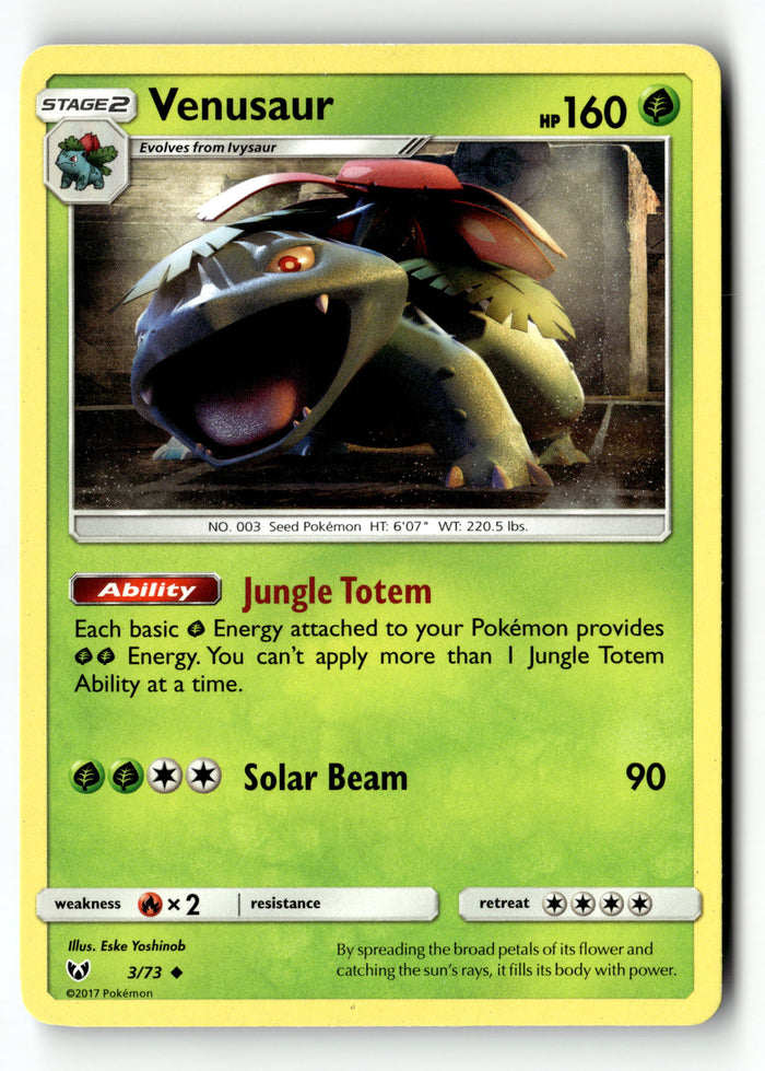 Pokemon Card Venusaur LP Shining Legends 3/73
