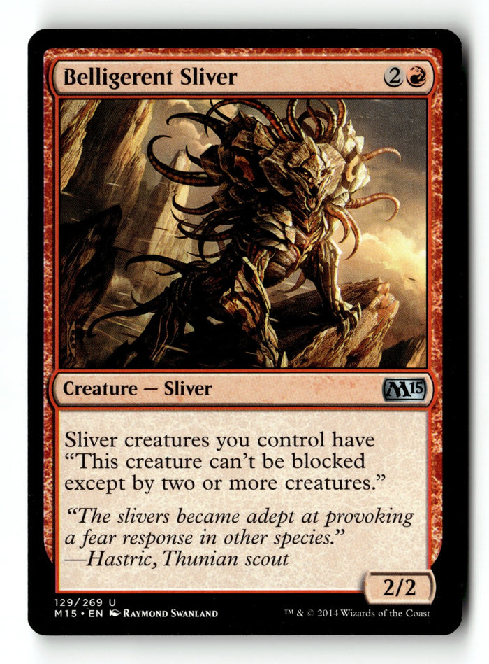 MTG Belligerent Sliver Magic 2015 (M15) LP Magic The Gathering