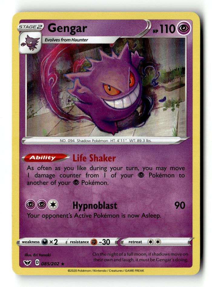 Pokemon Card Gengar LP SWSH01: Sword & Shield Base Set 085/202