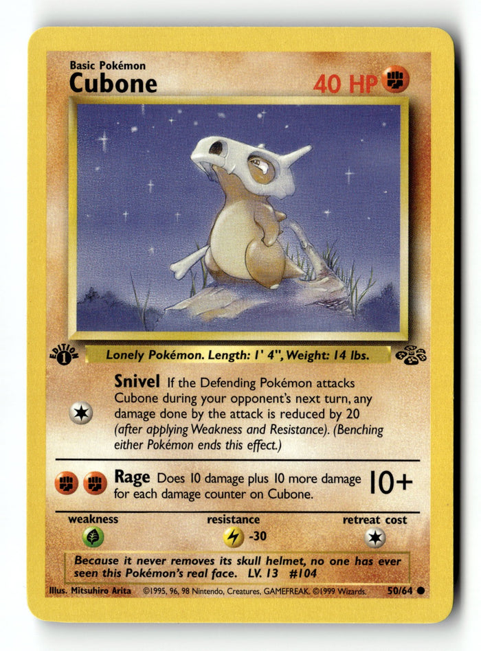 Pokemon Card Cubone 1st Edition LP Jungle 50/64