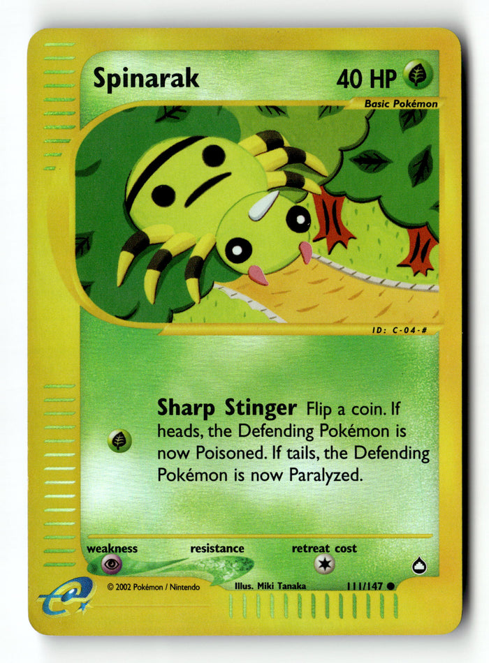 Pokemon Card Spinarak LP Aquapolis Reverse Holo 111/147