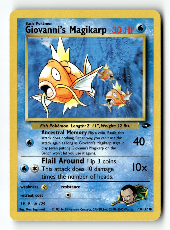 Pokemon Card Giovanni's Magikarp Unlimited LP Gym Challenge 073/132