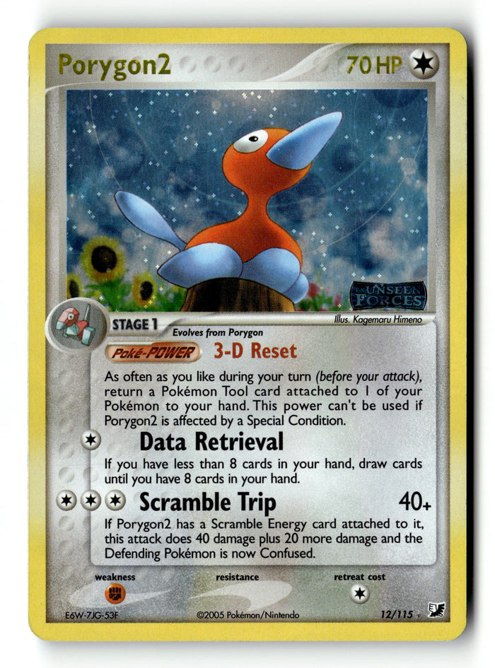 Pokemon Card Porygon2 Reverse Holo LP EX Unseen Forces 12/115
