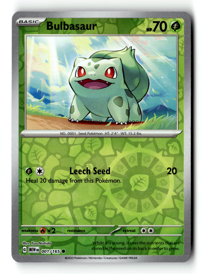 Pokemon Card Bulbasaur Reverse Holo LP 151 001/165
