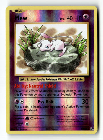 Pokemon Card Mew Reverse Holo LP XY - Evolutions 53/108