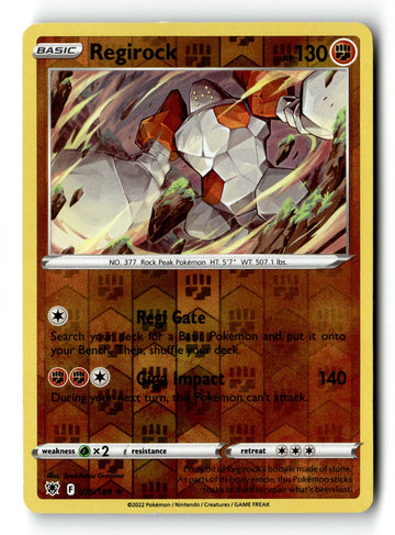 Pokemon Card Regirock Reverse Holo LP SWSH10: Astral Radiance 075/189