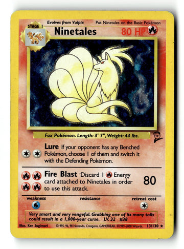 Pokemon Card Ninetales LP Base Set 2 013/130