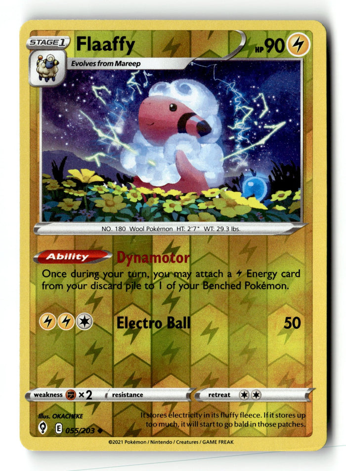Pokemon Card Flaaffy Reverse Holo LP SWSH07: Evolving Skies 055/203