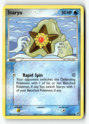 Pokemon Card Staryu LP EX Deoxys 77/107