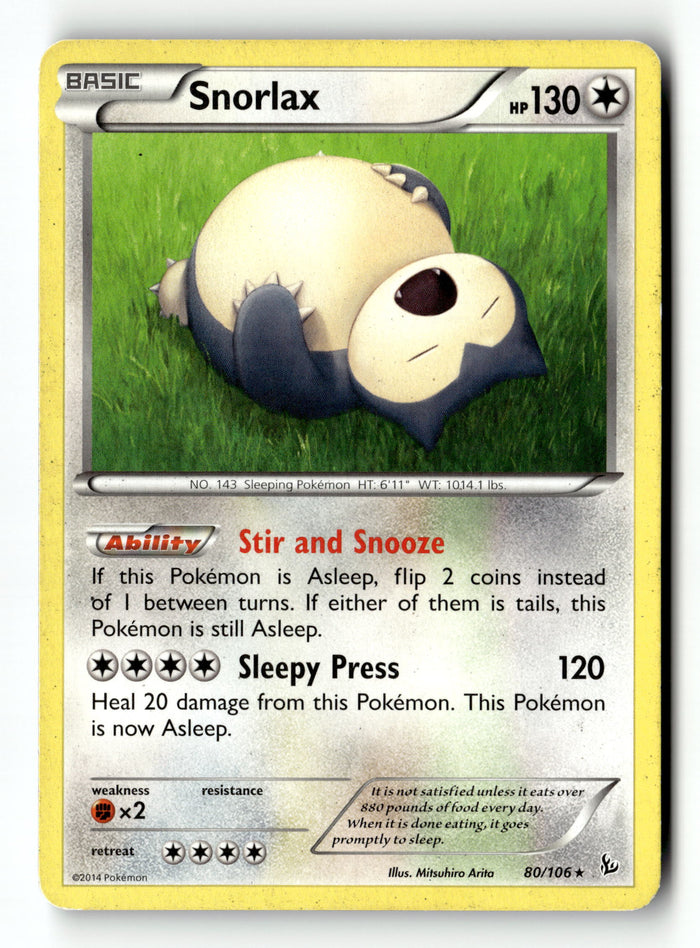 Pokemon Card Snorlax LP XY Flashfire 80/106