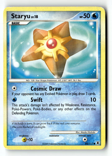 Pokemon Card Staryu LP Rising Rivals 83/111