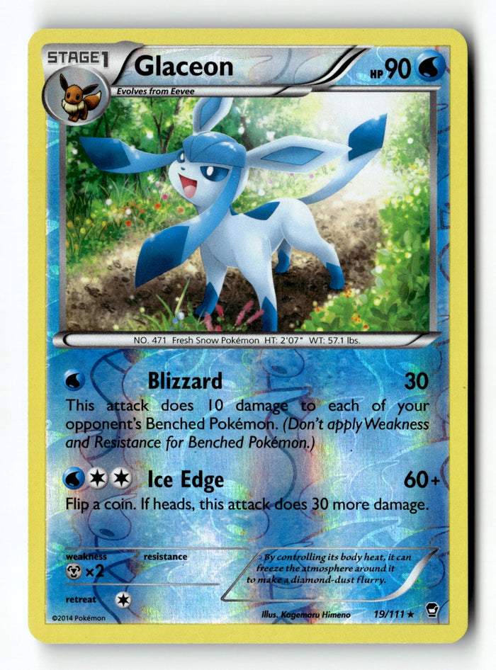 Pokemon Card Glaceon Reverse Holo LP XY - Furious Fists 19/111