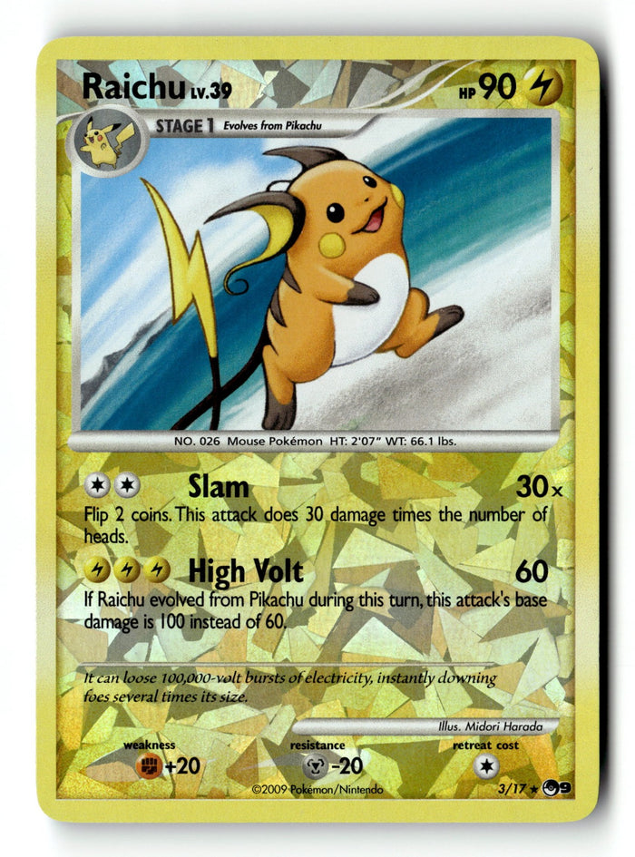 Pokemon Card Raichu Reverse Holo LP POP Series 9 003/017