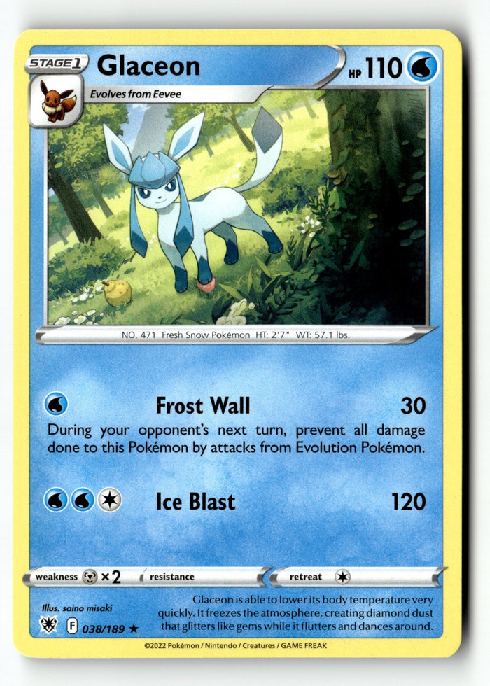 Pokemon Card Glaceon LP SWSH10: Astral Radiance 038/189