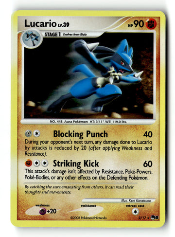 Pokemon Card Lucario Holo LP POP Series 8 2/17