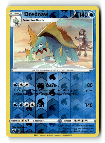 Pokemon Card Drednaw Reverse Holo LP SWSH04: Vivid Voltage 039/185