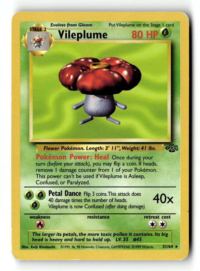 Pokemon Card Vileplume (31) Unlimited LP Jungle 31/64
