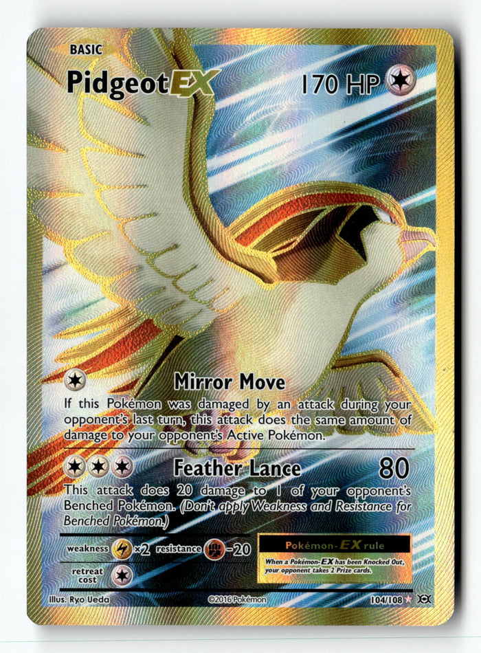 Pokemon Card Pidgeot EX (Full Art) Holo LP XY - Evolutions 104/108
