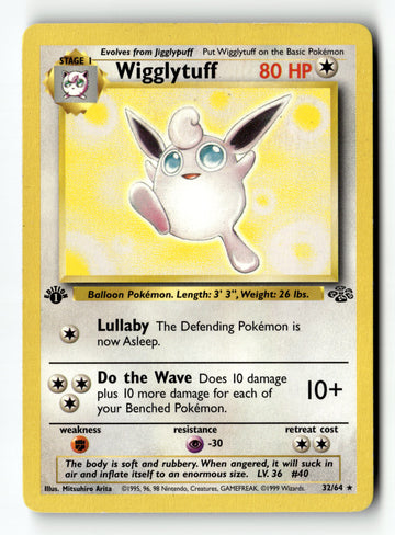 Pokemon Card Wigglytuff (32) 1st Edition LP Jungle 32/64