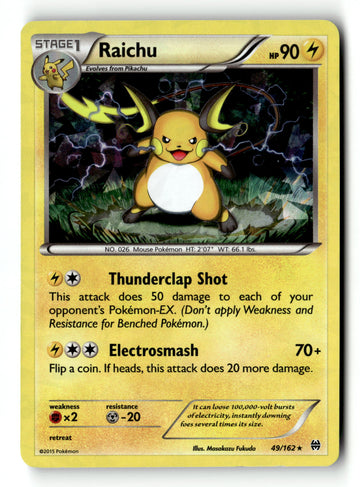 Pokemon Card Raichu Cracked Ice Holo LP BREAKthrough 49/162
