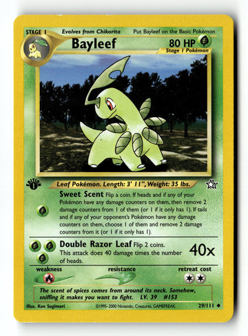 Pokemon Card Bayleef (29) 1st Edition LP Neo Genesis 029/111
