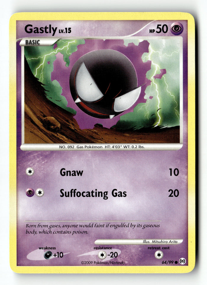 Pokemon Card Gastly (64) LP Arceus 64/99