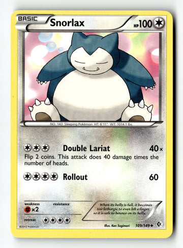 Pokemon Card Snorlax LP Boundaries Crossed 109/149