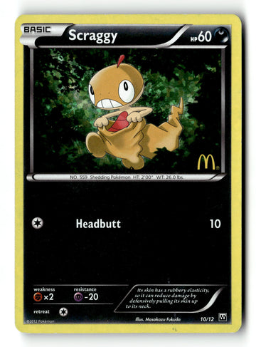 Pokemon Card Scraggy 10/12 LP McDonald's Promos 2012 010/012