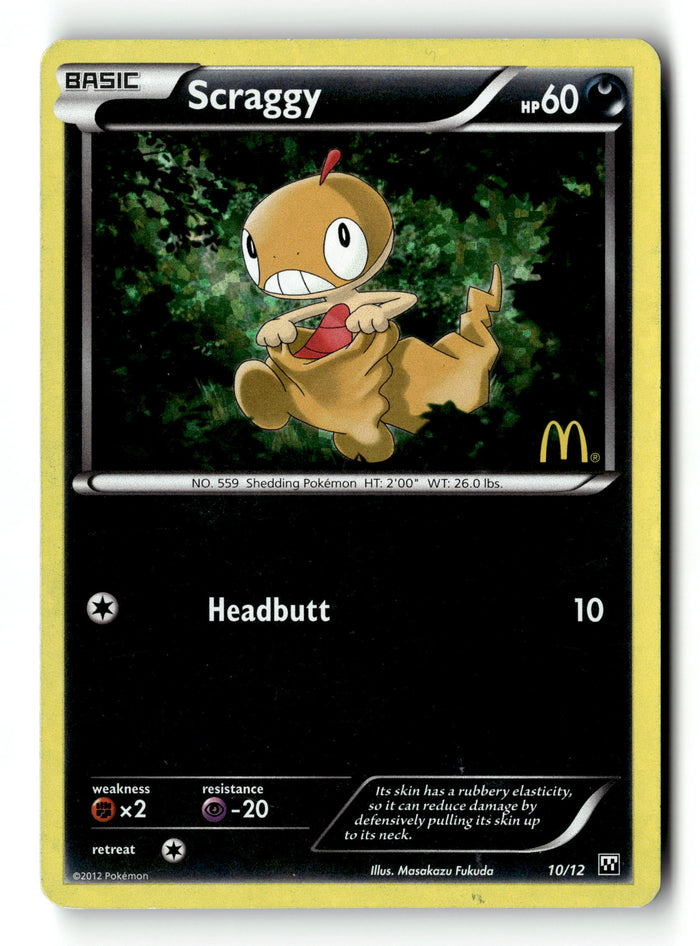 Pokemon Card Scraggy 10/12 LP McDonald's Promos 2012 010/012
