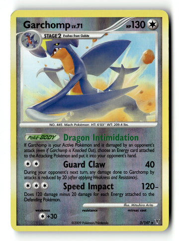Pokemon Card Garchomp Reverse Holo LP Supreme Victors 5/147