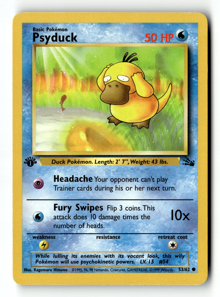 Pokemon Card Psyduck 1st Edition LP Fossil 53/62