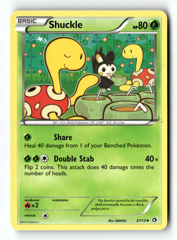 Pokemon Card Shuckle LP Legendary Treasures 3/113