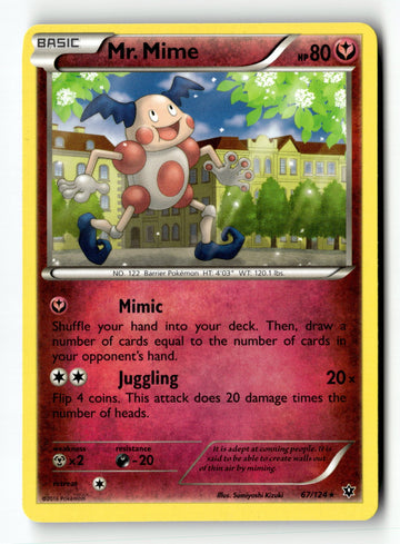 Pokemon Card Mr. Mime LP XY - Fates Collide 67/124