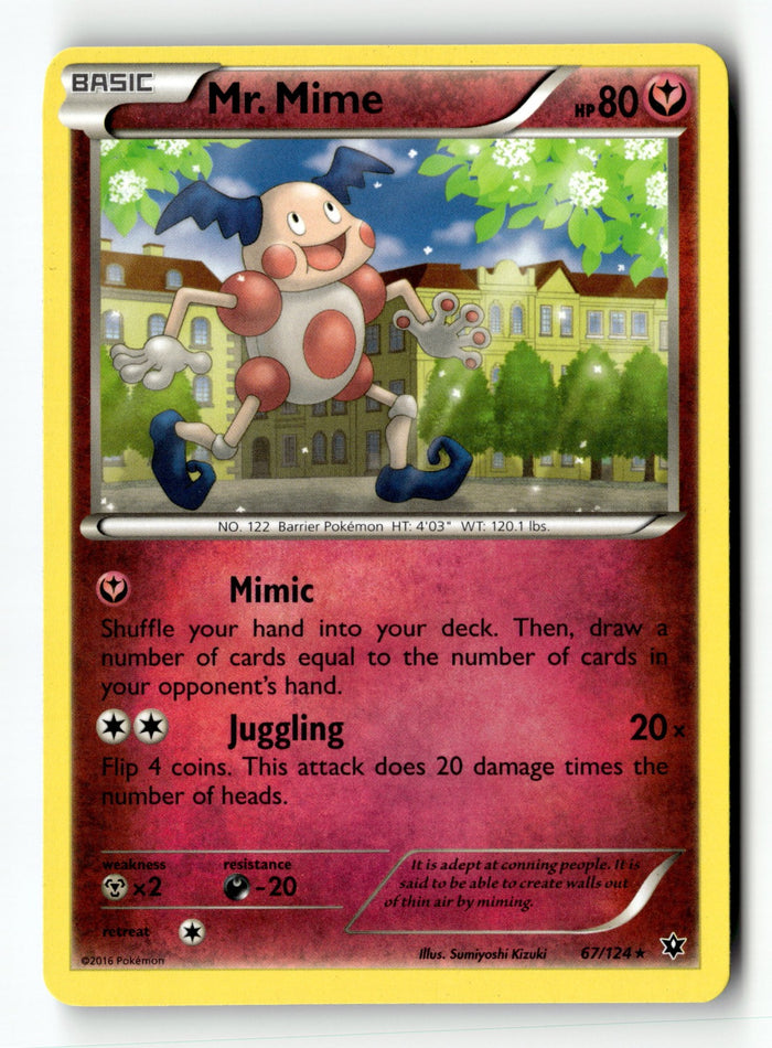 Pokemon Card Mr. Mime LP XY - Fates Collide 67/124