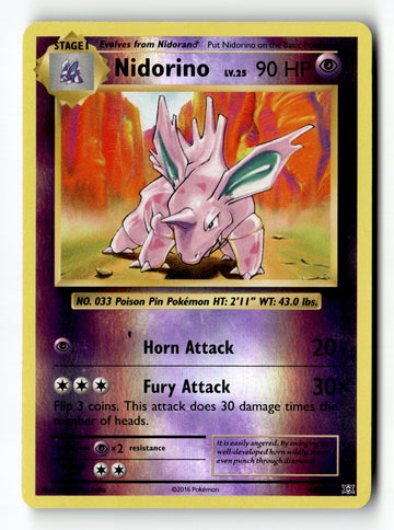 Pokemon Card Nidorino Reverse Holo LP XY - Evolutions 44/108