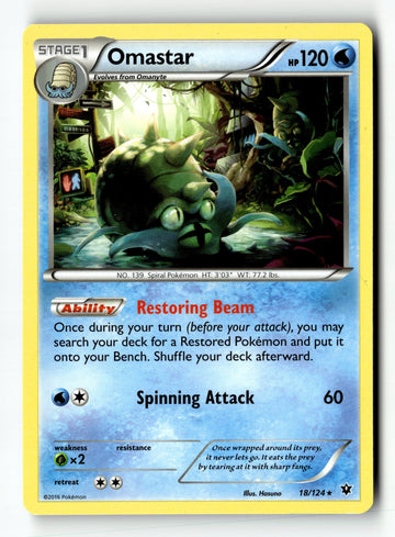 Pokemon Card Omastar LP XY - Fates Collide 18/124