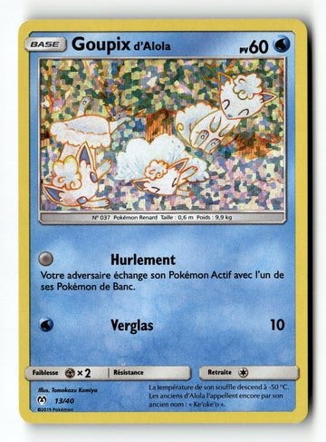 Pokemon Card Alolan Vulpix McDonald's 2019 Holo FRENCH 13/40 LP