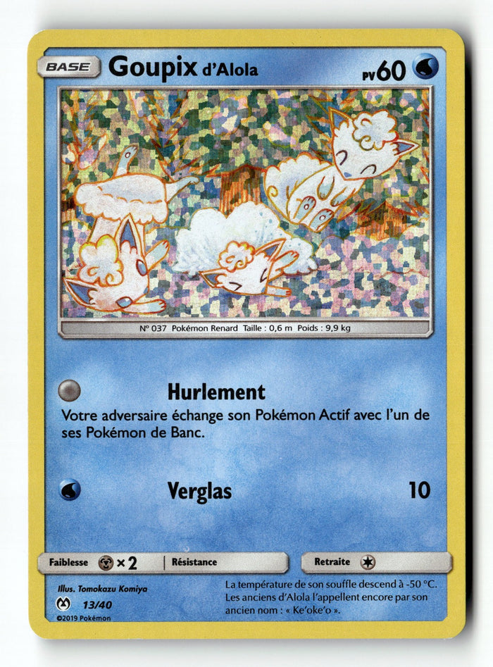 Pokemon Card Alolan Vulpix McDonald's 2019 Holo FRENCH 13/40 LP